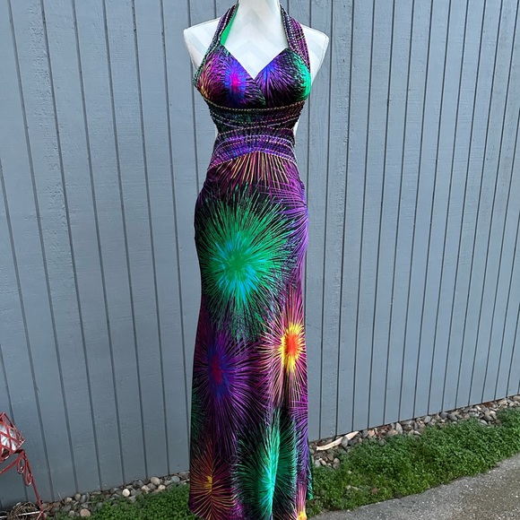 David's Bridal Dresses & Skirts - Gorgeous Fireworks Dress with multi Colored Beads and Sequins